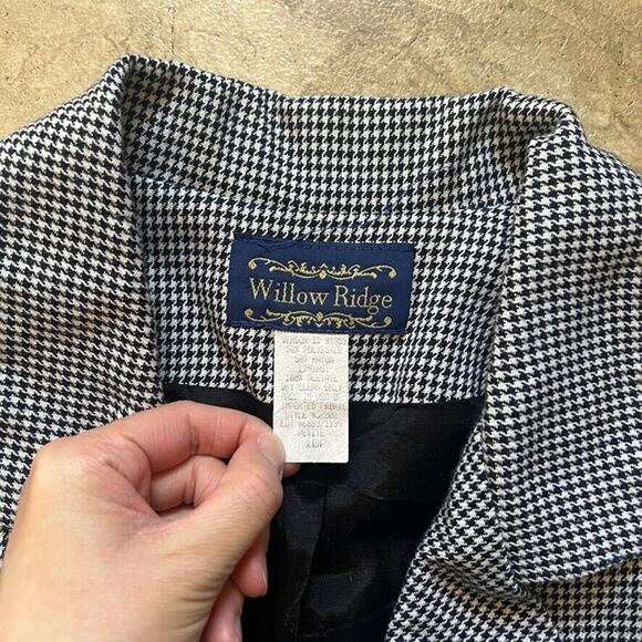 Vtg Womens Houndstooth Blazer 10 Office Corpcore Career Workwear Classic Preppy - Picture 3 of 9
